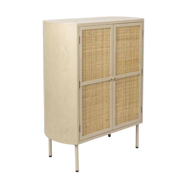 Beige Wandkast Met Rotan Deuren 4 Beige Wandkast Met Rotan Deuren - Afbeelding 2