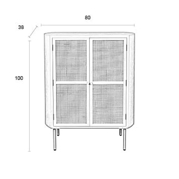 Beige Wandkast Met Rotan Deuren 10 Beige Wandkast Met Rotan Deuren - Afbeelding 8