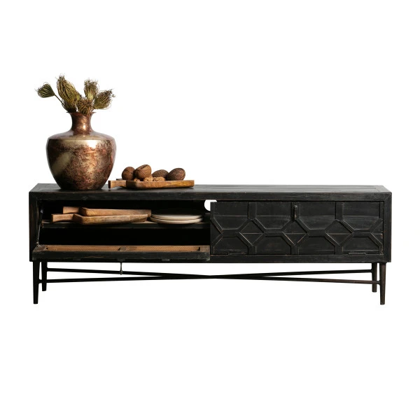 BePureHome Vintage Tv-meubel Zwart Hout