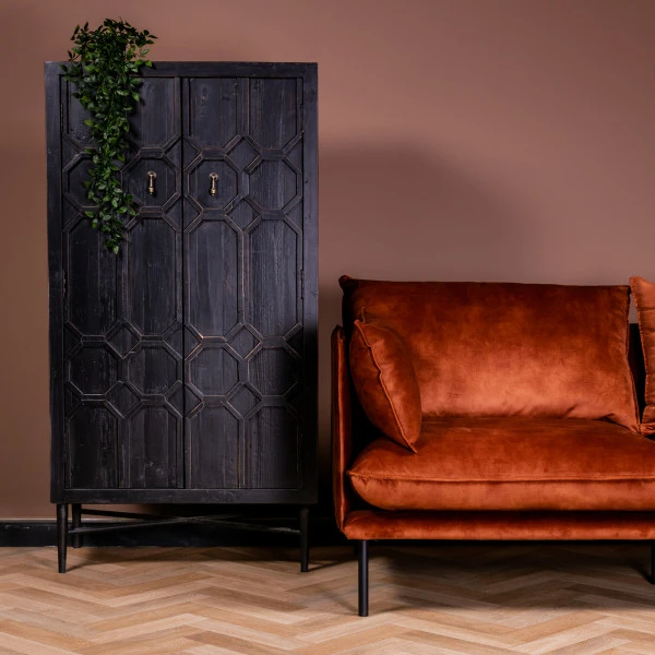 BePureHome Vintage Wandkast Zwart Hout - Afbeelding 2