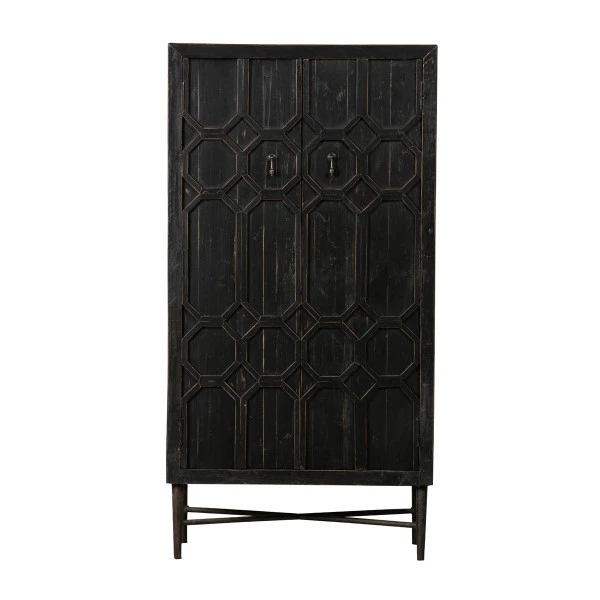 BePureHome Vintage Wandkast Zwart Hout - Afbeelding 3