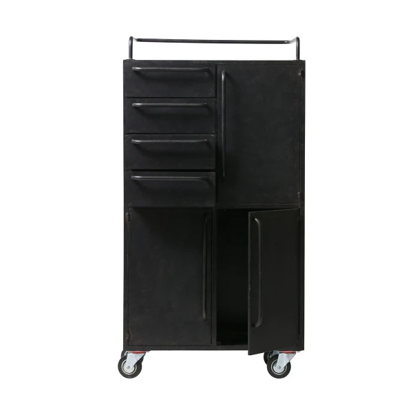 BePureHome Zwarte Kast Op Wielen 7 BePureHome Zwarte Kast Op Wielen - Afbeelding 5