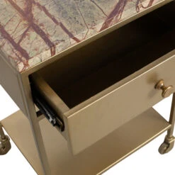 BePureHome Nachtkastje Op Wielen Goud Marmer -BEPUREHOME Winkel bepurehome clinic nachtkastje op wielen goud marmer 04