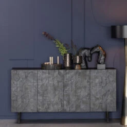 BePureHome Zwart Dressoir Houtsnijwerk -BEPUREHOME Winkel bepurehome counter zwart dressoir houtsnijwerk 01 1