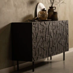 BePureHome Zwart Dressoir Houtsnijwerk -BEPUREHOME Winkel bepurehome counter zwart dressoir houtsnijwerk 08