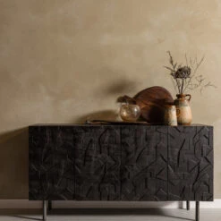 BePureHome Zwart Dressoir Houtsnijwerk -BEPUREHOME Winkel bepurehome counter zwart dressoir houtsnijwerk 09