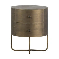 BePureHome Rond Nachtkastje Goud 13 BePureHome Rond Nachtkastje Goud -BEPUREHOME Winkel bepurehome glossy rond nachtkastje goud 04