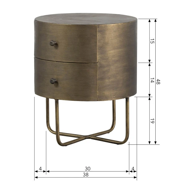 BePureHome Rond Nachtkastje Goud 10 BePureHome Rond Nachtkastje Goud - Afbeelding 8