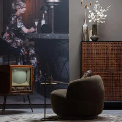 BePureHome Wandkast Walnoot Met Zwart -BEPUREHOME Winkel bepurehome nuts houten wandkast walnoot zwart 800292 w lumz