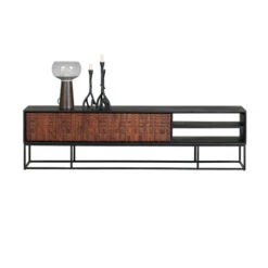 BePureHome Tv-meubel Zwart Met Walnoot -BEPUREHOME Winkel bepurehome nuts zwart tv meubel walnoot zwart 05