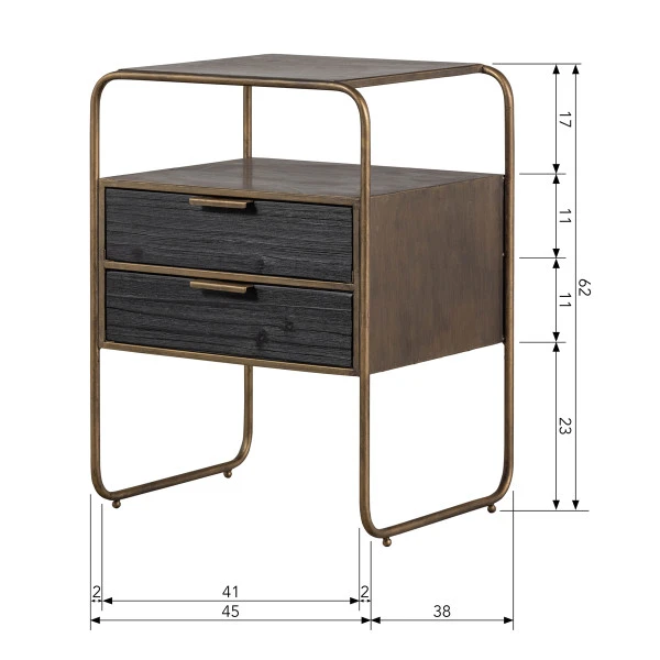 BePureHome Nachtkastje Met 2 Lades 10 BePureHome Nachtkastje Met 2 Lades - Afbeelding 8