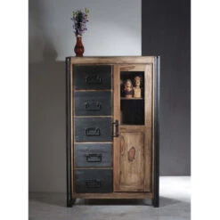 Wandkast Sheesham Hout -BEPUREHOME Winkel bergkast met laden lavis havel 05 800x800 1