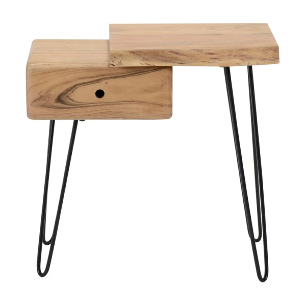 Boomstam Nachtkastje Met Lade Links 4 Boomstam Nachtkastje Met Lade Links - Afbeelding 2