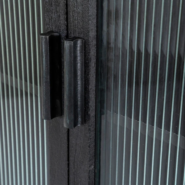 Zwarte Kast Met Ribbelglas 9 Zwarte Kast Met Ribbelglas - Afbeelding 7