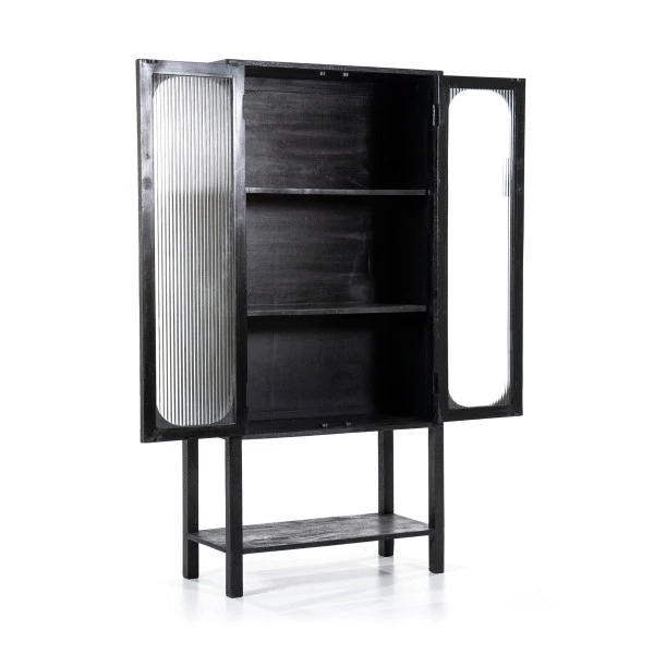 Zwarte Kast Met Ribbelglas 8 Zwarte Kast Met Ribbelglas - Afbeelding 6