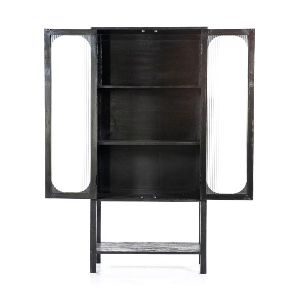 Zwarte Kast Met Ribbelglas 7 Zwarte Kast Met Ribbelglas - Afbeelding 5