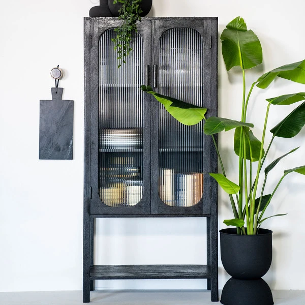 Zwarte Kast Met Ribbelglas 3 Zwarte Kast Met Ribbelglas