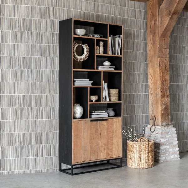 Hoge Vakkenkast Teakhout 4 Hoge Vakkenkast Teakhout - Afbeelding 2