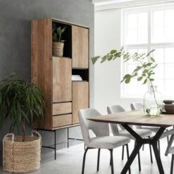 Hoge Teak Kast Met Vakken -BEPUREHOME Winkel dtp home metropole hoge teak kast met vakken 01