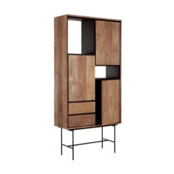 Hoge Teak Kast Met Vakken -BEPUREHOME Winkel dtp home metropole hoge teak kast met vakken 07