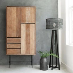 Hoge Wandkast Teakhout -BEPUREHOME Winkel dtp home metropole hoge wandkast teakhout 01
