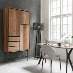 Hoge Wandkast Teakhout -BEPUREHOME Winkel dtp home metropole hoge wandkast teakhout 010