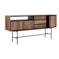 Hoog Dressoir Teak Hout 200 Cm -BEPUREHOME Winkel dtp home metropole hoog dressoir van teak 200 cm 01