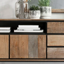 Hoog Dressoir Teak Hout 200 Cm -BEPUREHOME Winkel dtp home metropole hoog dressoir van teak 200 cm 03