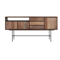 Hoog Dressoir Teak Hout 200 Cm -BEPUREHOME Winkel dtp home metropole hoog dressoir van teak 200 cm 06