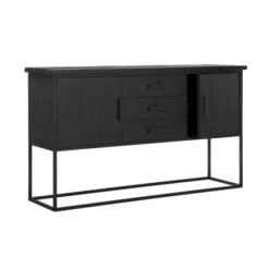 Zwart Teak Dressoir Industrieel Design 10 Zwart Teak Dressoir Industrieel Design -BEPUREHOME Winkel dtp home timeless black zwart dresoir beam no. 2 02