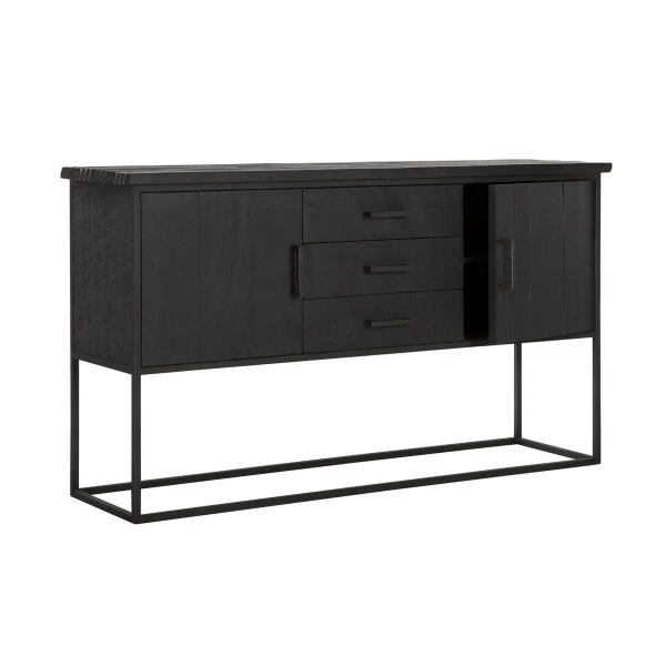 Zwart Teak Dressoir Industrieel Design 5 Zwart Teak Dressoir Industrieel Design - Afbeelding 3