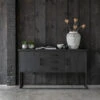 Zwart Teak Dressoir Industrieel Design 2 Zwart Teak Dressoir Industrieel Design -BEPUREHOME Winkel dtp home timeless black zwart dresoir beam no. 2 05