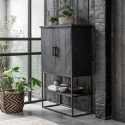 Zwarte Bergkast Teak Small 12 Zwarte Bergkast Teak Small -BEPUREHOME Winkel dtp home timeless black zwarte wandkast beam smal 05