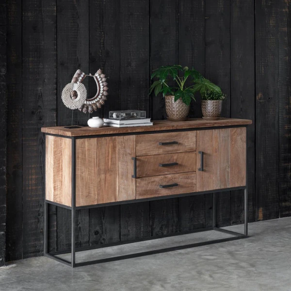 Teak Dressoir Industrieel Design 4 Teak Dressoir Industrieel Design - Afbeelding 2