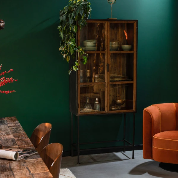 Houten Vitrinekast Industrieel 3 Houten Vitrinekast Industrieel