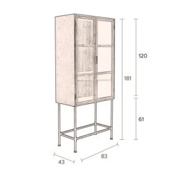 Houten Vitrinekast Industrieel 21 Houten Vitrinekast Industrieel -BEPUREHOME Winkel dutchbone berlin houten vitrinekast industrieel 010