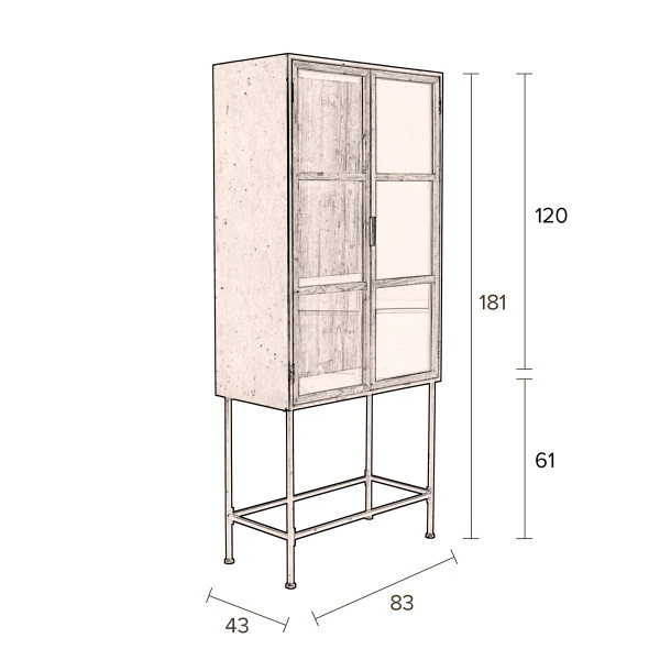 Houten Vitrinekast Industrieel 12 Houten Vitrinekast Industrieel - Afbeelding 10
