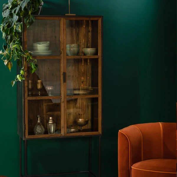Houten Vitrinekast Industrieel 9 Houten Vitrinekast Industrieel - Afbeelding 7
