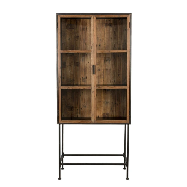 Houten Vitrinekast Industrieel 5 Houten Vitrinekast Industrieel - Afbeelding 3