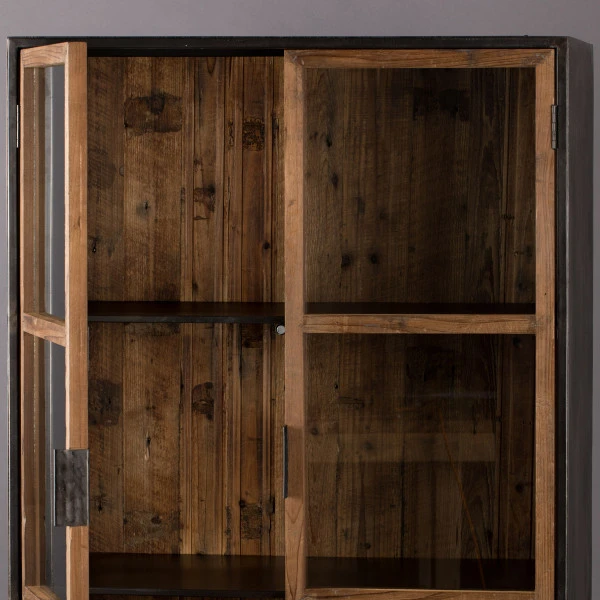 Houten Vitrinekast Industrieel 10 Houten Vitrinekast Industrieel - Afbeelding 8