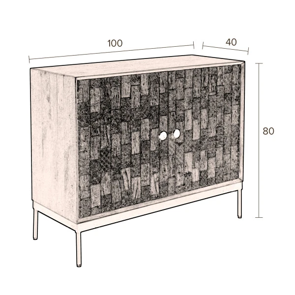Smal Dressoir Houtsnijwerk 12 Smal Dressoir Houtsnijwerk - Afbeelding 10