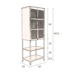 Vintage Wandkast Zwart Metaal -BEPUREHOME Winkel dutchbone denver hoge zwart metalen wandkast 012