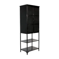 Vintage Wandkast Zwart Metaal