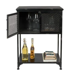 Laag Kastje Zwart Metaal -BEPUREHOME Winkel dutchbone denver lage zwart metalen wandkast 02