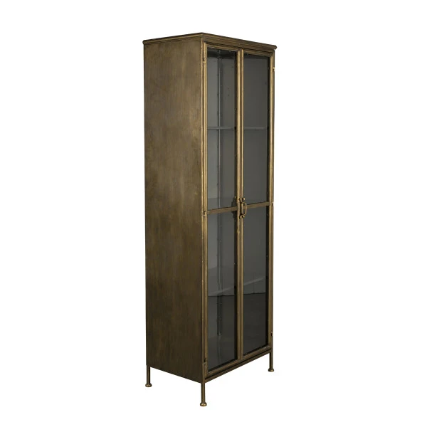 Vitrinekast Antiek Messing 4 Vitrinekast Antiek Messing - Afbeelding 2