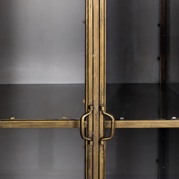 Vitrinekast Antiek Messing 7 Vitrinekast Antiek Messing - Afbeelding 5