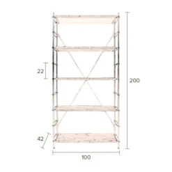 Vurenhouten Open Wandrek 21 Vurenhouten Open Wandrek -BEPUREHOME Winkel dutchbone iron vurenhouten open wandrek 10