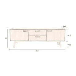 Vintage Tv-meubel Donker Hout 19 Vintage Tv-meubel Donker Hout -BEPUREHOME Winkel dutchbone juju bruin houten tv meubel 09