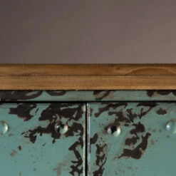 Lockerkast Vintage Blauw -BEPUREHOME Winkel dutchbone rusty hoge blauwe metalen lockerkast 06