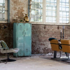 Lockerkast Vintage Blauw -BEPUREHOME Winkel dutchbone rusty hoge blauwe metalen lockerkast 08